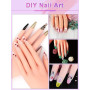 Deciniee Main d'Entraînement pour Ongles Silicone avec Kit Ongle Acrylique | Flexible Main D'entrainement Manucure avec 200 Faux