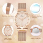 OFFCUP Montre pour Femme, Montre Analogique Quartz avec Bracelet en Acier Inoxydable, Très Mince Montre De Poignet pour Femme, L