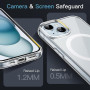 JETech Coque Magnétique pour iPhone 15, Transparent | Compatible avec MagSafe, Étui Housse Bumper Antichoc, Résistant aux Rayure