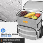 Sac à Dos Isotherme 30L Pliable - Grand Capacité, Maintient au Frais 24H, Léger et Imperméable pour Pique-Nique, Plage, Voyage,