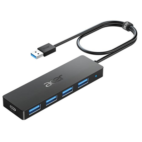 acer Hub USB 3.0 avec 5 Ports, 4 Ports de Données USB 5Gbps pour PC (60cm) | Adaptateur Multiport USB Hub pour PC, MacBook Air,