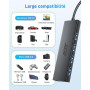 acer Hub USB 3.0 avec 5 Ports, 4 Ports de Données USB 5Gbps pour PC (60cm) | Adaptateur Multiport USB Hub pour PC, MacBook Air,