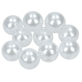 Perlin Lot de 200 perles de culture artificielles rondes en nacre blanche de 8 mm pour mariage, fête, décoration de bijoux, trav