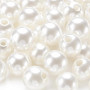 Perlin Lot de 200 perles de culture artificielles rondes en nacre blanche de 8 mm pour mariage, fête, décoration de bijoux, trav