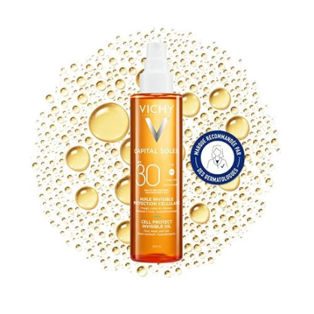Vichy Capital Soleil Huile Invisible SPF30 Visage Corps Cheveux 200ml