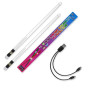 Une Paire de Baguettes de Batterie à LED, Matériau Polymère PC Baguettes Lumineuses Rechargeables Changement de Couleur Baguette