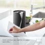 Yamazaki Tower Porte essuie-Tout Rond, en Acier - Distributeur de Papier Cuisine fermé, Design hygiénique, Stable et Compact, Ut