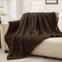 BEDELITE Plaid Polaire Marron Foncé pour Canapé 125x150 cm | Couverture Hiver à carreaux, Doux et Chaud, Cadeau Coconning, Pour 