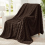 BEDELITE Plaid Polaire Marron Foncé pour Canapé 125x150 cm | Couverture Hiver à carreaux, Doux et Chaud, Cadeau Coconning, Pour 