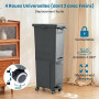 COSTWAY Poubelle Cuisine 32 L en Plastique, Poubelle Tri Selectif 2 Bac avec Tiroir, 2 Seaux Amovible, Poubelle Pédale Étroite 2
