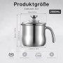 Casserole à lait de 2 litres pour induction en acier inoxydable 304 avec couvercle et poignée | Casserole à lait à double paroi
