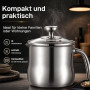 Casserole à lait de 2 litres pour induction en acier inoxydable 304 avec couvercle et poignée | Casserole à lait à double paroi