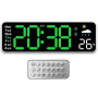 Tomedeks Horloge Murale Numérique LED avec Télécommande Positif Compte à Rebours Luminosité Réglable Pendules Murales pour Salon