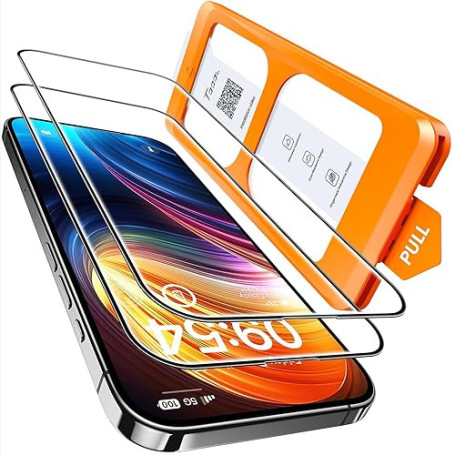 TOCOL Verre Trempé pour iPhone 16 Plus, iPhone 15 Plus, Facile à Installer | Lot de 2, Couverture Complète, Sans Bulles, 9H Rési