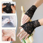 TRKETK 3 Paire Gants en Dentelle Multicolore Courts en Mitaines à Demi-Doigt Gants en Dentelle pour Femme Accessoires élégants p