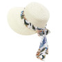 Feelorna Chapeau de paille pour femme - Protection UV - Avec large bord - Respirant - Pliable - Pour la plage - Pour les voyages