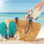 Feelorna Chapeau de paille pour femme - Protection UV - Avec large bord - Respirant - Pliable - Pour la plage - Pour les voyages