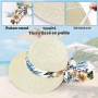 Feelorna Chapeau de paille pour femme - Protection UV - Avec large bord - Respirant - Pliable - Pour la plage - Pour les voyages