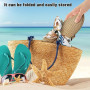 Feelorna Chapeau de paille pour femme - Protection UV - Avec large bord - Respirant - Pliable - Pour la plage - Pour les voyages