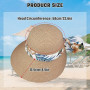 Feelorna Chapeau de paille pour femme - Protection UV - Avec large bord - Respirant - Pliable - Pour la plage - Pour les voyages