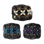 Lot de 3 pinces à cheveux élastiques doubles en bois avec perles magiques, peignes extensibles pour chignon vintage, accessoires