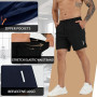 SHAGGA Lot de 3 shorts de sport légers à séchage rapide pour homme, entrejambe 7 avec poches zippées pour course à pied, fitness