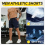 SHAGGA Lot de 3 shorts de sport légers à séchage rapide pour homme, entrejambe 7 avec poches zippées pour course à pied, fitness
