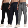 Hpbygstae Lot de 3 pantalons de jogging athlétiques pour homme, avec fermeture éclair, respirants et flexibles
