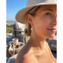 MUMREUES Boucles d'Oreilles Femme Pendantes Fleur 14K Boucles d'Oreilles | Boucles d'Oreilles Femme Or Chaîne,Cercles pour Femme