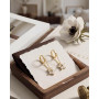MUMREUES Boucles d'Oreilles Femme Pendantes Fleur 14K Boucles d'Oreilles | Boucles d'Oreilles Femme Or Chaîne,Cercles pour Femme