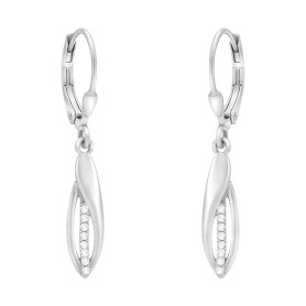 SOFIA MILANI - Boucles d'Oreilles pour Femme en Argent 925 - avec Pierre de Zircon - Boucle d'Oreille Pendantes en Forme d'Ovale