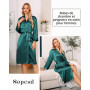 Sopesil Peignoir Satin Femme Robes Longues pour Femmes Robes de Mariée Vêtements de Nuit Doux pour le Mariage,Col en V,S-XXL