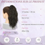 RUWISS Postiche Queue de Cheval Pince, 35 cm Ponytail Cheveux Naturel Bouclée Ondulée Rajout Cheveux Queue de Cheval pour Femme