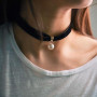 Prosy Collier ras du cou réglable en velours noir avec perles dorées pour femmes et filles