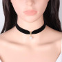 Prosy Collier ras du cou réglable en velours noir avec perles dorées pour femmes et filles