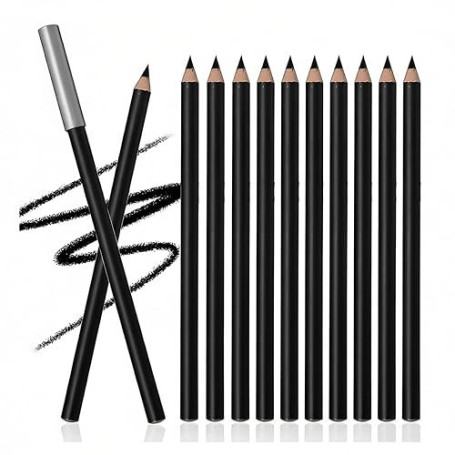 Ensemble de 12 stylos kajal All Black kajal pour des lignes mates, stylo lidline pour les yeux noirs de "Linble"