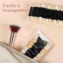 BUTBU 50 pièces Brosse à Paupières, Pinceaux Maquillages Yeux, Pinceau de Fard à Paupières Double Face, Pinceaux Eponge pour Far