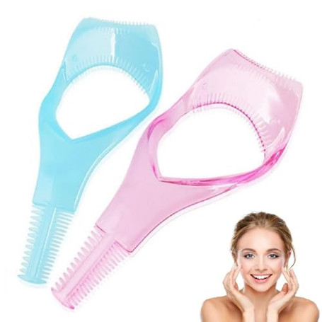 3 En 1 Maquillage Cils,Mascara Guide Applicateur,Outil Supérieur Inférieur Mascara Guide,Applicateur Cils Peigne Cosmétique Outi