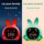ZAZU Sarah Réveil Éducatif Enfant Rechargeable – Veilleuse LED 5 Couleurs, Machine à Sons, Horloge Jour/Nuit, Réveil Pédagogique