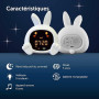 ZAZU Sarah Réveil Éducatif Enfant Rechargeable – Veilleuse LED 5 Couleurs, Machine à Sons, Horloge Jour/Nuit, Réveil Pédagogique