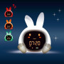 ZAZU Sarah Réveil Éducatif Enfant Rechargeable – Veilleuse LED 5 Couleurs, Machine à Sons, Horloge Jour/Nuit, Réveil Pédagogique