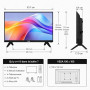 TuTu TU24Q1H-T8 Smart TV 24 Pouces (60 cm), sans Bord Connectée Télévision avec Tizen OS, WiFi, Bluetooth, App Store, AirPlay, T