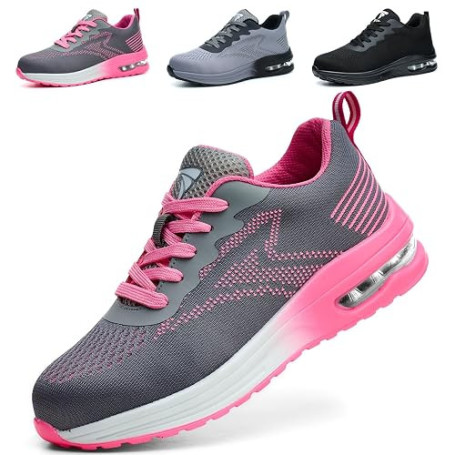 WUAYAMI Chaussures de Sécurité Hommes Femmes Baskets de Secruite Légère Chaussure de Travail Confortable Respirantes Chaussure d