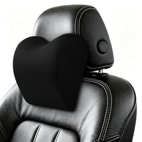 Coussin Appuie Tete Voiture, 1pcs Mousse Mémoire Respirant Amovible, Noir-A | Coussin Nuque Respirant Design Ergonomique pour Co
