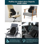 Travel Ease Coussin de Soutien Lombaire Ergonomique, Support Dorsal en Mousse à Mémoire pour Siège de Voiture Chaise de Bureau,