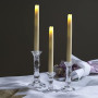 Ensemble De 3 Bougeoirs en Verre Cristal Clair Chandeliers décoratifs pour Bougies funéraires, Bougies Coniques LED, Parties, pi