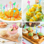 HMCEY 200 Pièces Pique Aperitif Plastique,Pic a Brochette Coloré,Pic Apero Reutilisable,Fourchettes à Fruits,Brochettes Cocktail