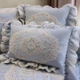 Anevous Lot de 2 sets de table rétro en dentelle, 31x44 cm, sets de table brodés à la main décoratifs ovales, nappe lavable fleu