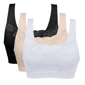 Litthing Brassière Femme Soutien Gorge Dentelle sans Armature pour Sport | Quotidien, Yoga, Bon Maintien, Anti Affaissement, Con