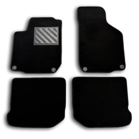 Tapis de Sol sur Mesure, avec Talonnette en Caoutchouc renforcé, Boutons d'ancrage, Noir